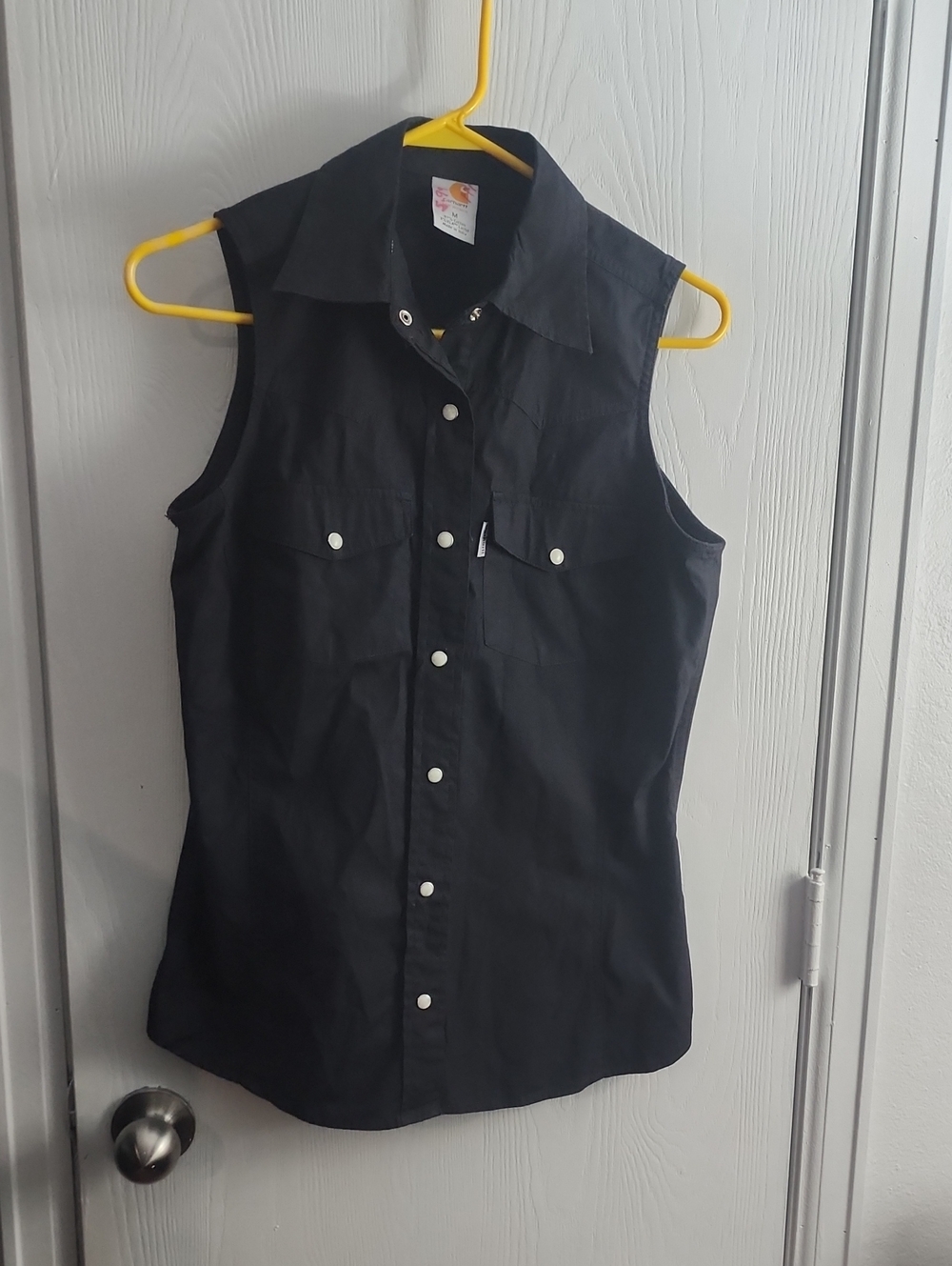 Carhartt Sleeveless Black Snap-Front Utility Shirt